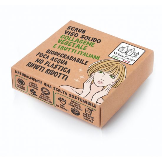 SCRUB VISO SOLIDO CON COLLAGENE VEGETALE, E FRUTTI ITALIANI 